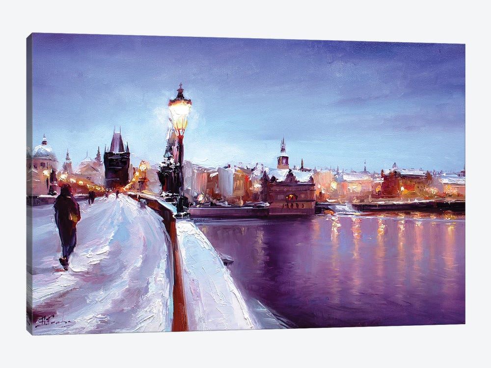 Winter In Prague by Bozhena Fuchs 1-piece Canvas Artwork