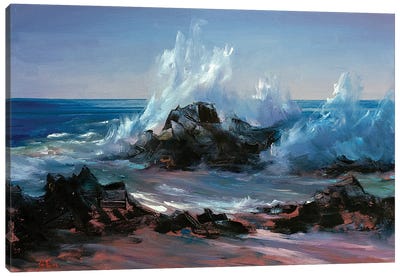 Wave Crashing Canvas Art Print - Bozhena Fuchs
