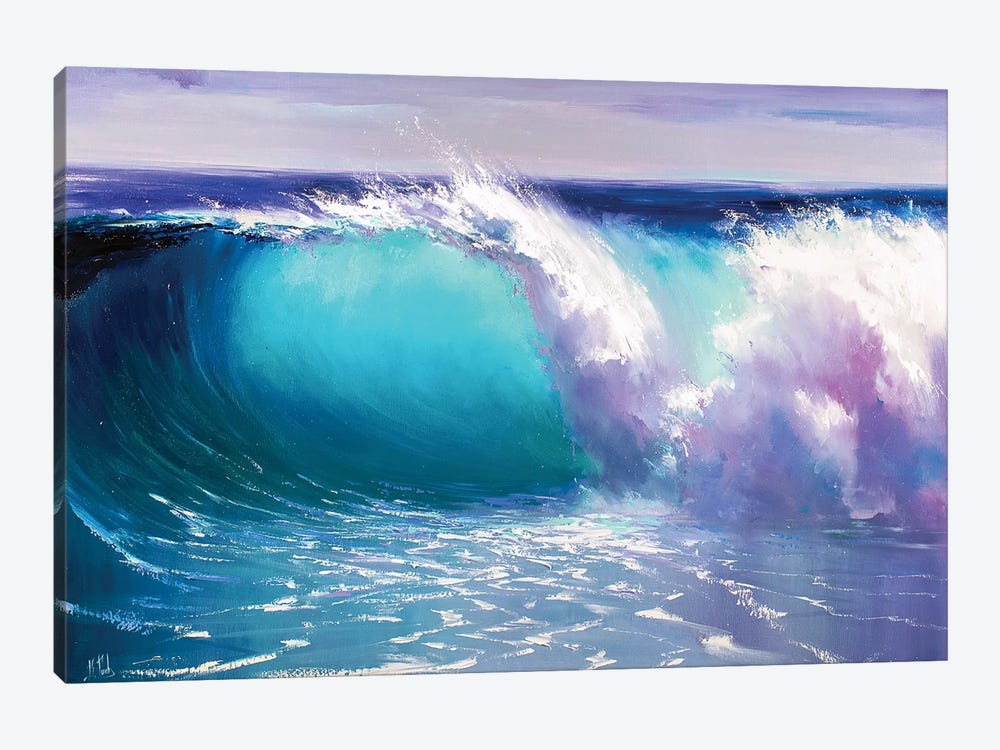 Blue Wave by Bozhena Fuchs 1-piece Canvas Art