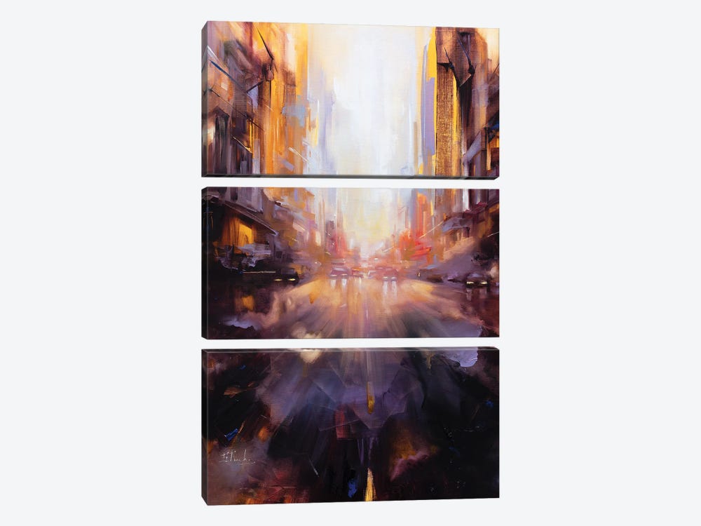 On The Way To The Sunset by Bozhena Fuchs 3-piece Canvas Wall Art
