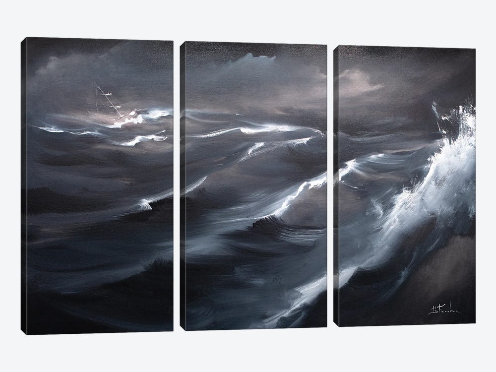 Night Storm by Bozhena Fuchs 3-piece Canvas Art Print