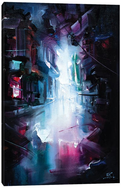 Neon Mood Canvas Art Print - Cyberpunk Art