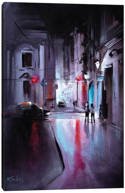 A Walk At Midnight Canvas Art Print - Moody Atmospheres