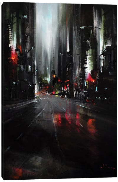 City At Night Canvas Art Print - Bozhena Fuchs