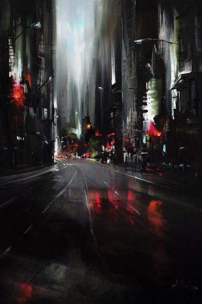Bozhena Fuchs: City At Night by Bozhena Fuchs