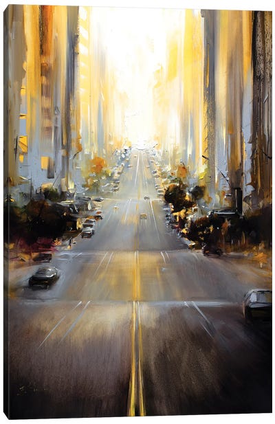 Sunrise Over The City Canvas Art Print - Bozhena Fuchs