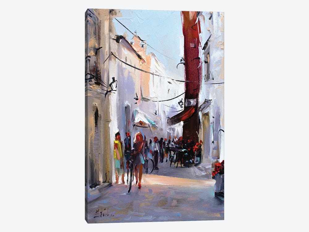 Dalmatia Street On A Sunny Summer Day by Bozhena Fuchs 1-piece Canvas Print