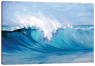 Turquoise Transparency Canvas Art Print - Bozhena Fuchs
