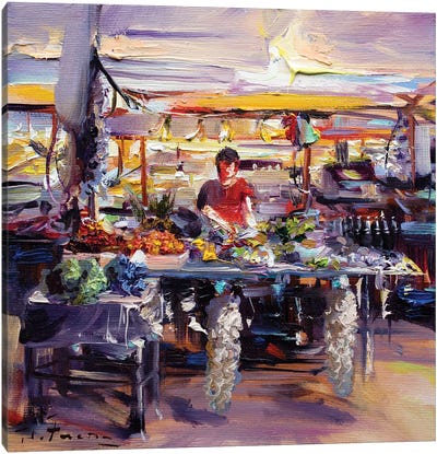 Market In Zadar Canvas Art Print - Croatia Art