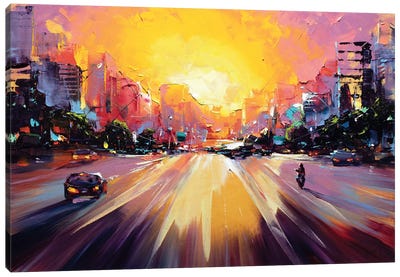 Vibrant Cityscape Canvas Art Print - Bozhena Fuchs