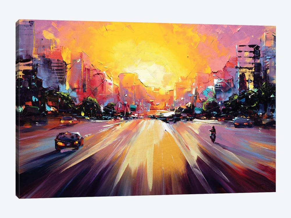 Vibrant Cityscape by Bozhena Fuchs 1-piece Canvas Print