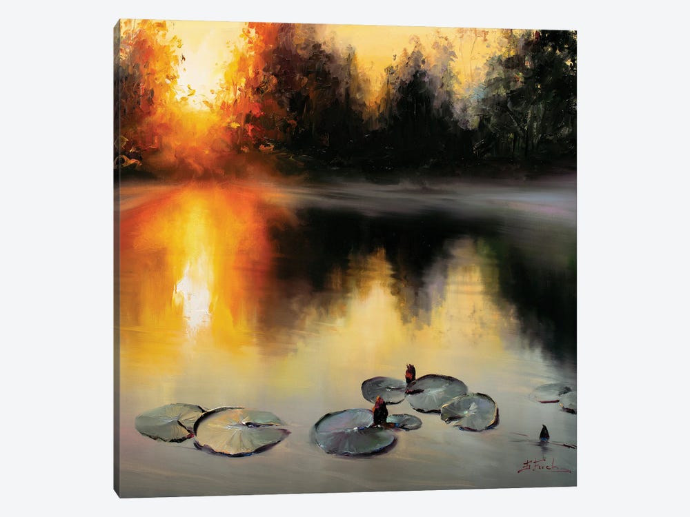 Summer Evening On The Lake by Bozhena Fuchs 1-piece Canvas Print