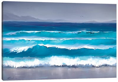 Turquoise Tide Canvas Art Print - Bozhena Fuchs