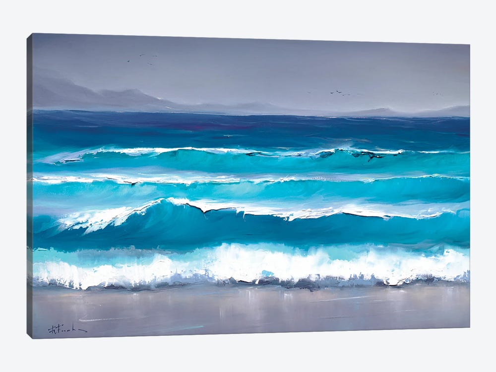 Turquoise Tide by Bozhena Fuchs 1-piece Canvas Art