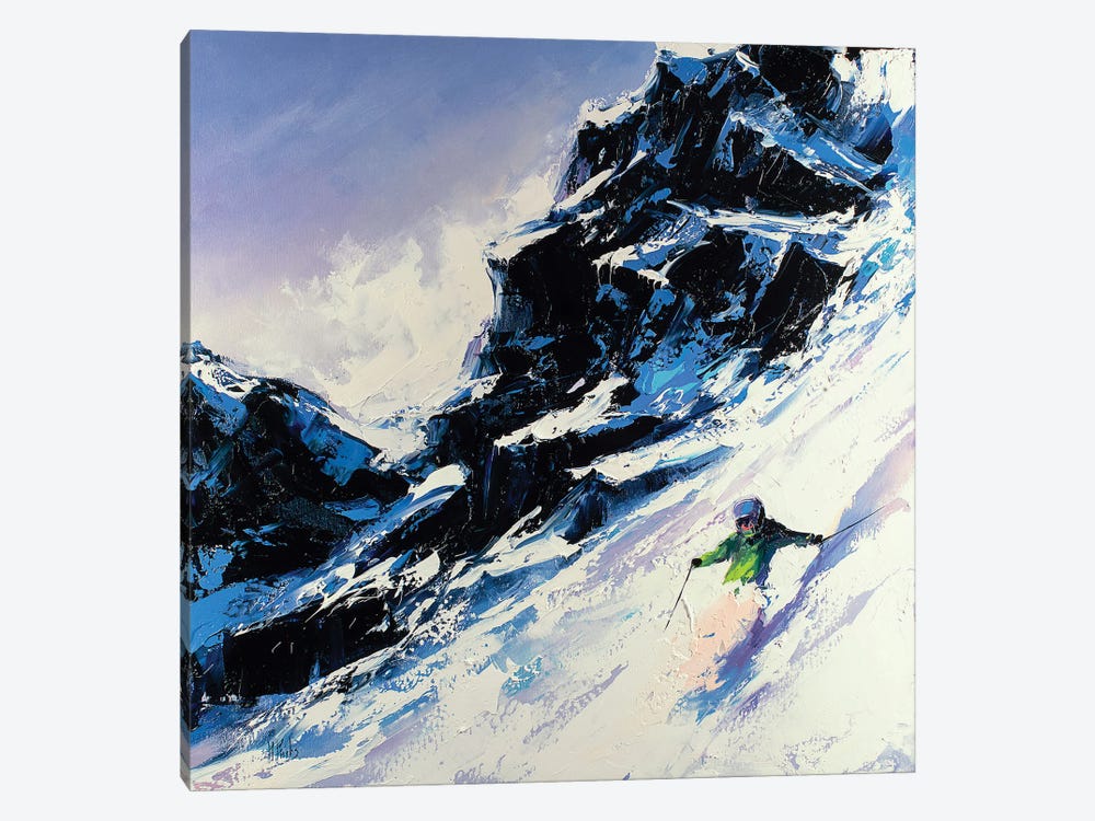 Fast Skier by Bozhena Fuchs 1-piece Canvas Art