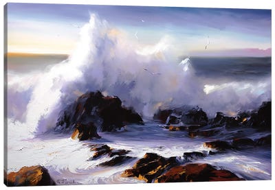 Serenade Of Sunlit Waves Canvas Art Print - Bozhena Fuchs