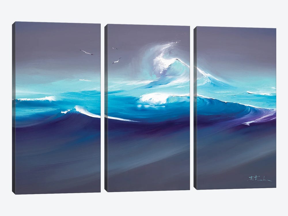 Dreams Of The Turquoise Sea by Bozhena Fuchs 3-piece Canvas Art