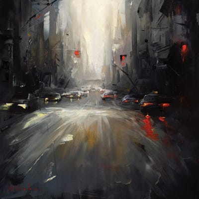 Pulsating Lights Of The Grey City by Bozhena Fuchs framed wall art