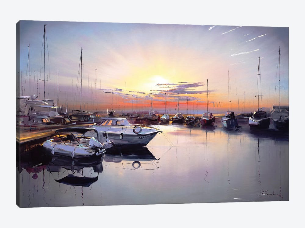 Calm Reverie Of The Sleeping Boats by Bozhena Fuchs 1-piece Canvas Artwork