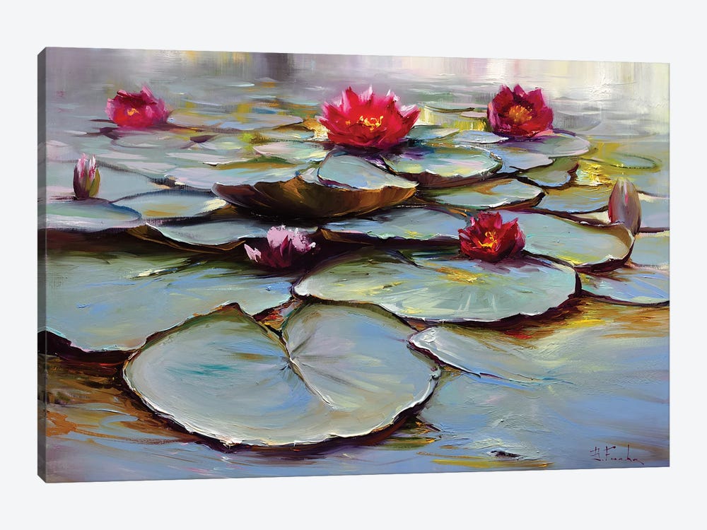 Blooming Water Lilies by Bozhena Fuchs 1-piece Art Print
