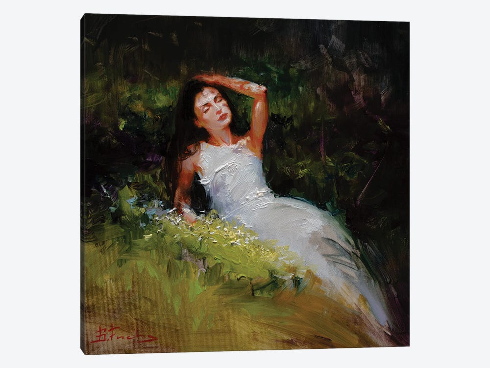 Girl In A White Dress by Bozhena Fuchs 1-piece Canvas Wall Art
