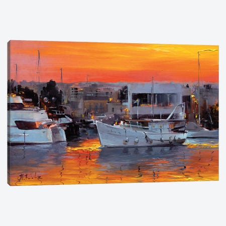 Red Sunset Canvas Print #BZH239} by Bozhena Fuchs Canvas Art Print
