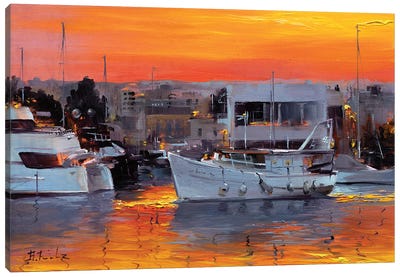 Red Sunset Canvas Art Print - Bozhena Fuchs