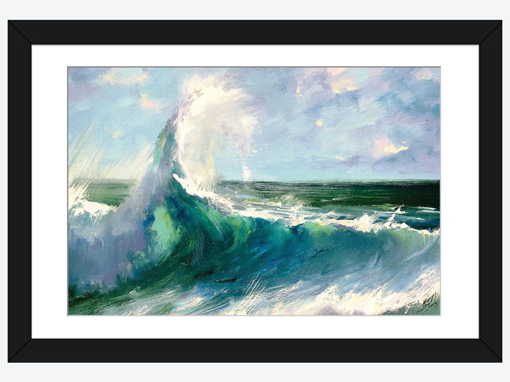 Crashing Waves 48 High 3-Piece Framed Canvas Wall Art Set