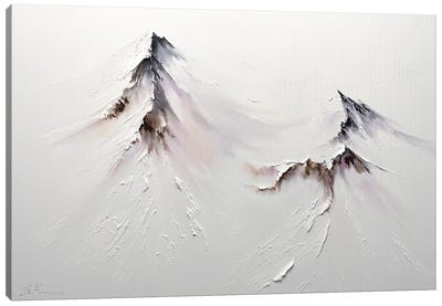 Celestial Peaks Canvas Art Print - Snowy Mountain Art