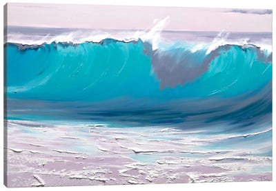 Birth Of The Turquoise Wave Canvas Art Print - Blue Abstract Art