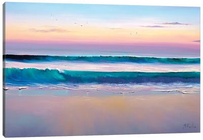 Sunrise Symphony Canvas Art Print - Purple Abstract Art