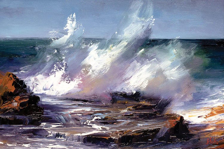Waves Crashing Against Rock