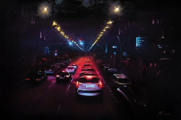 Bozhena Fuchs: Glowing Nocturnal Traffic by Bozhena Fuchs
