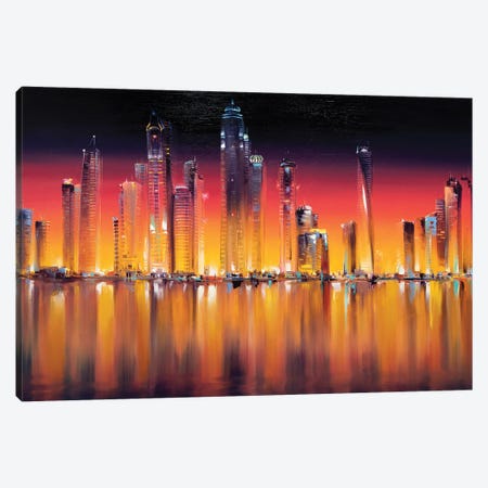 Dubai Skyline View Canvas Print #BZH259} by Bozhena Fuchs Canvas Print