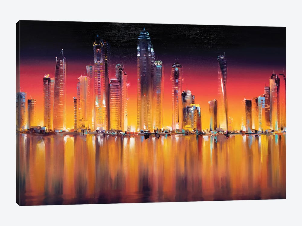 Dubai Skyline View by Bozhena Fuchs 1-piece Canvas Print