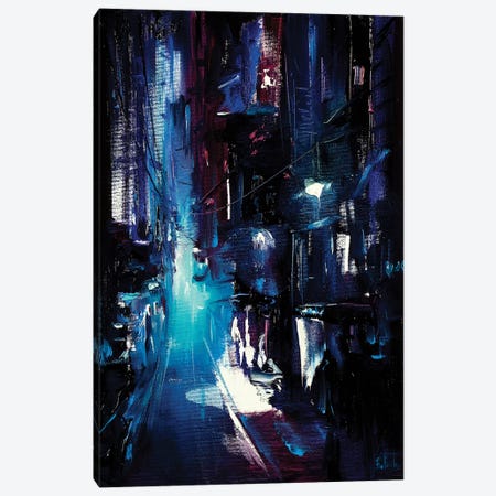 Street Lane At Night Canvas Print #BZH27} by Bozhena Fuchs Canvas Print