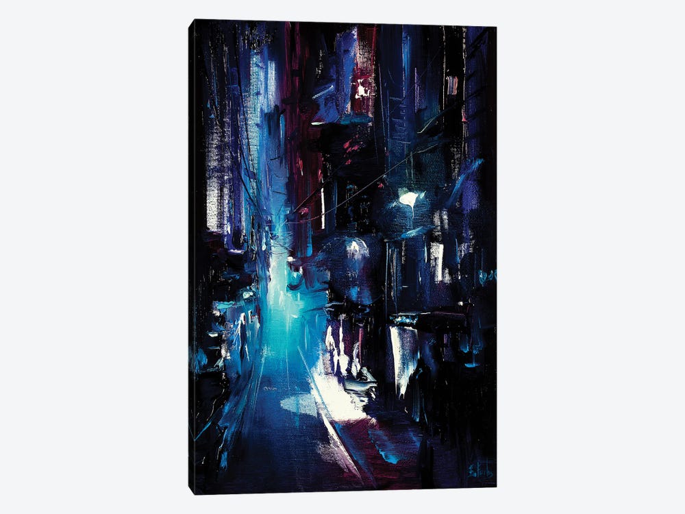 Street Lane At Night by Bozhena Fuchs 1-piece Canvas Print