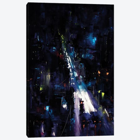 City Night Road Canvas Print #BZH28} by Bozhena Fuchs Canvas Wall Art