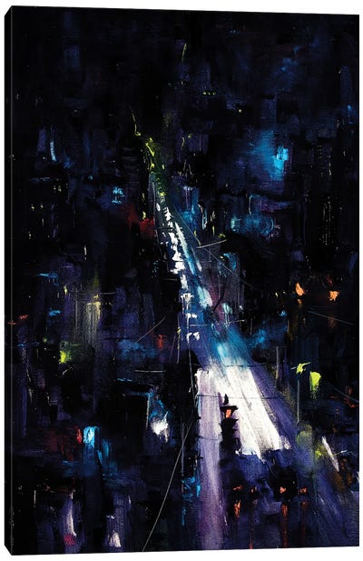 City Night Road Canvas Art Print - Bozhena Fuchs