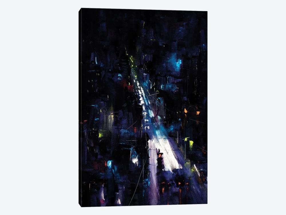 City Night Road by Bozhena Fuchs 1-piece Canvas Artwork