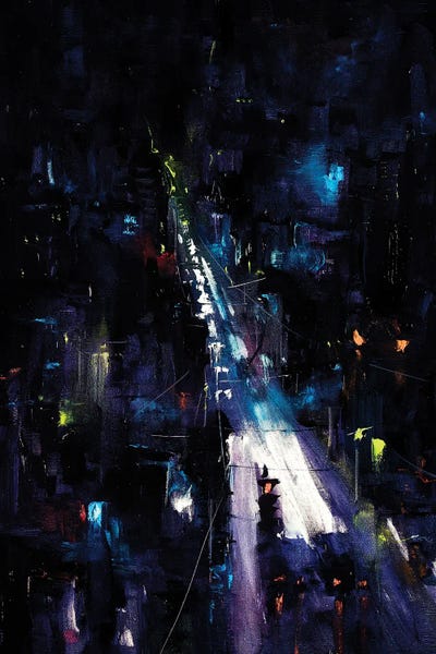 Bozhena Fuchs: City Night Road by Bozhena Fuchs