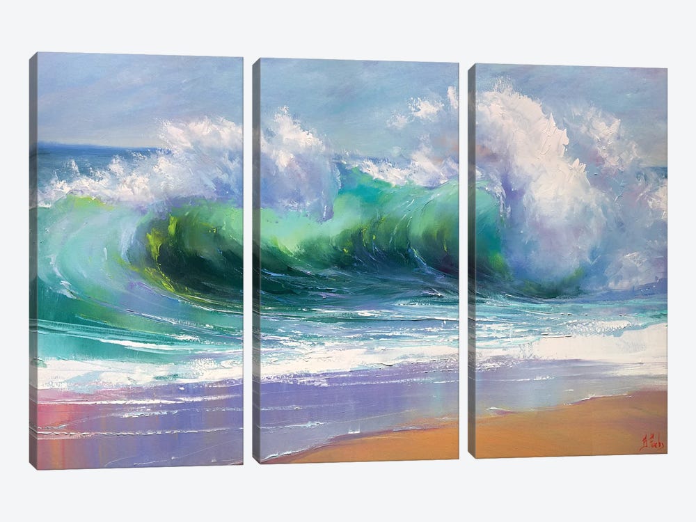 Morning Wave by Bozhena Fuchs 3-piece Canvas Art