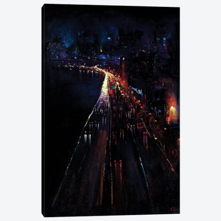 Manhattan Bridge Canvas Print #BZH31} by Bozhena Fuchs Art Print