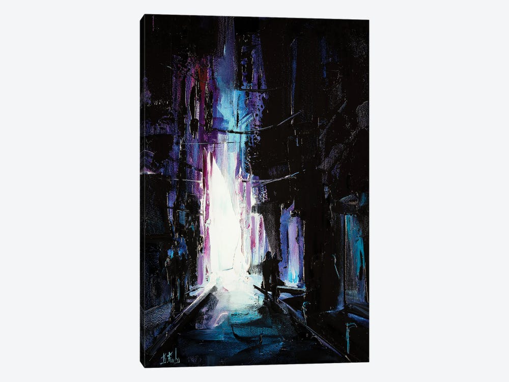 Stroll Through The City At Night by Bozhena Fuchs 1-piece Canvas Art Print