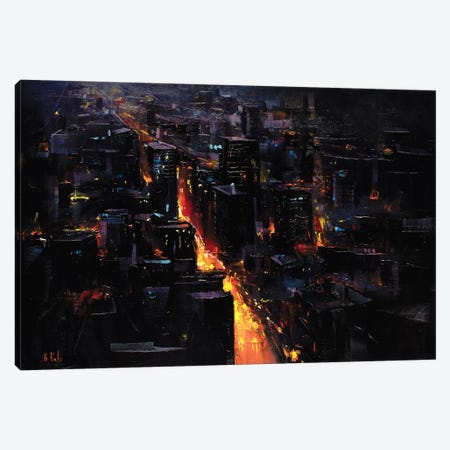 Nightscape Through The City Canvas Print #BZH33} by Bozhena Fuchs Canvas Print