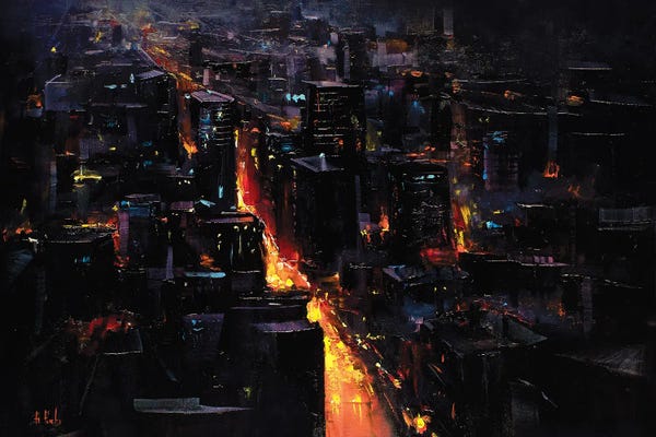 Night Sky: Nightscape Through The City by Bozhena Fuchs