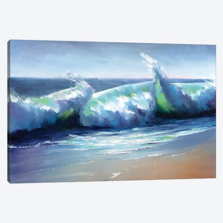 Spit Ocean Wave Canvas Print #BZH34} by Bozhena Fuchs Canvas Wall Art