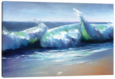 Spit Ocean Wave Canvas Art Print - Bozhena Fuchs