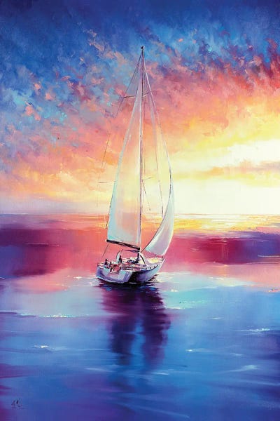 Sailing Sunset by Bozhena Fuchs framed wall art