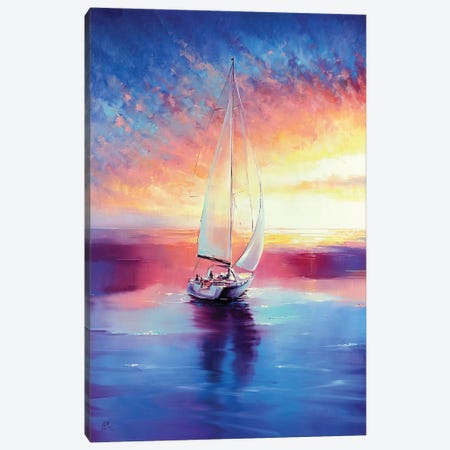 Sailing Sunset Canvas Print #BZH36} by Bozhena Fuchs Canvas Artwork